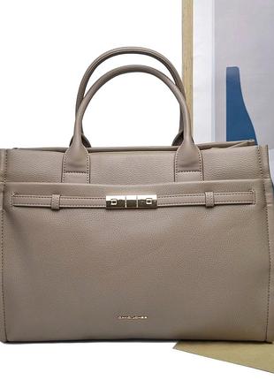 Женская сумка классическая экокожа бежевый арт.cm7736 beige davidjones франція