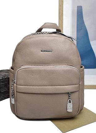 Рюкзак молодіжна штучна шкіра бежевий арт.20261 beige fashion&bags (китай)