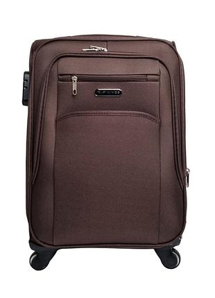 Чемодан тканевый коричневый арт.2501/4 brown (l) wings польща