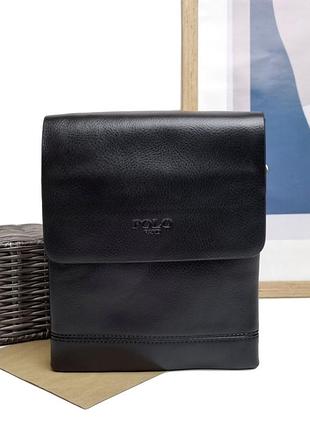 Мужская сумка через плечо искусственная кожа черный арт.8869-1 black polo (китай)