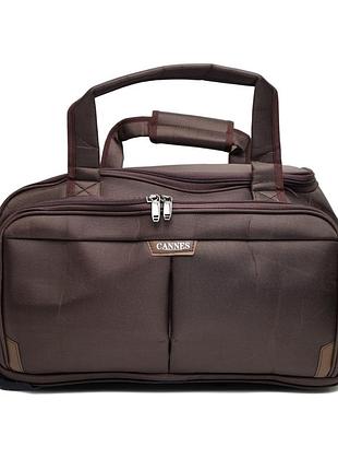 Сумка на колесах средняя полиэстер коричневый арт.1040 (m) brown cannes (китай)