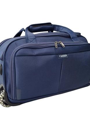Сумка на колесах средняя полиэстер синий арт.1040 (m) blue cannes (китай)