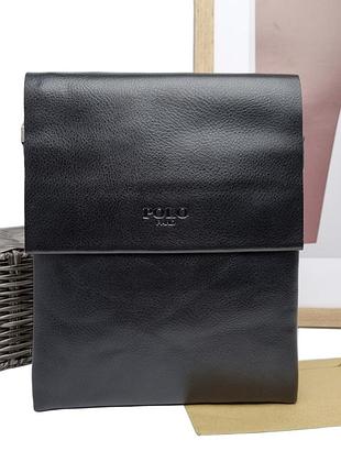 Мужская сумка из искусственной кожи черный арт.8825-2 black polo (китай)