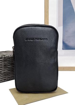 Нагрудная слинг сумка натуральная кожа черный арт.6940l black ennio perucci (китай)