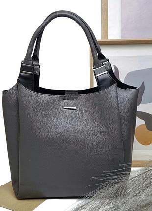 Женская сумка-тоут экокожа серый арт.s5603 grey safenta (китай)