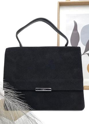 Замшевая женская сумка черный арт.s9673 black safenta (китай)