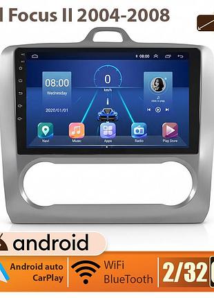 Автомагнитола lesko в машину ford focus ii 2004-2008г 9" 2/32gb wi-fi gps base