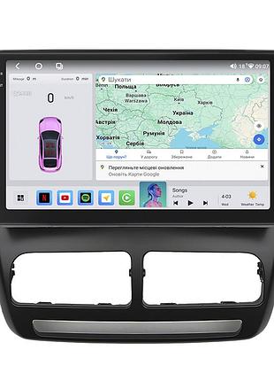 Штатна магнітола lesko для fiat doblo ii 2009-2015 екран 10" 4/64 qled carplay 4g wi-fi gps 360 prime