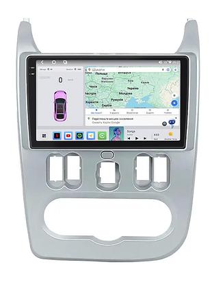 Штатная магнитола lesko для dacia sandero i 2007-2012г 9" 4/64 qled carplay 4g wi-fi gps 360 prime сандеро
