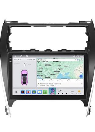 Магнитола lesko для toyota camry (usa) vii (v55) 2011-2015 10" 4/64 qled carplay 4g wi-fi gps 360 prime