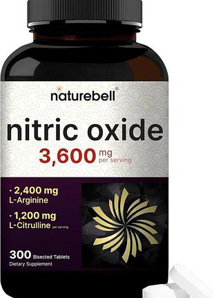 Добавка премиум-класса с оксидом азота naturebell nitric oxide 3,600mg 300 таблеток