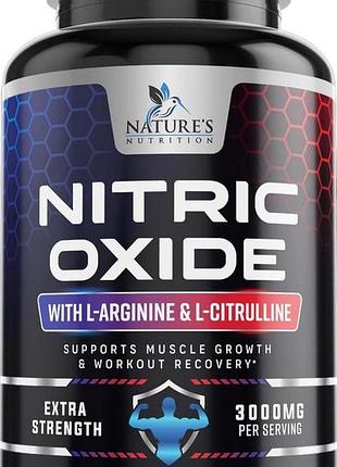 Домішка преміумкласу з оксидом азоту nature's nutrition nitric oxide booster extra strength 240 капсул