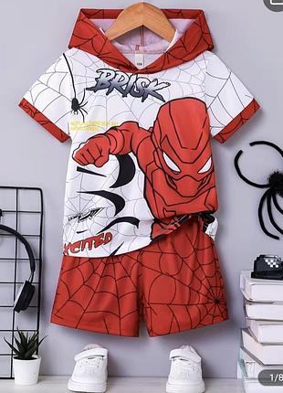 Spiderman летний и карнавальный комплект футболка и шорты человек-паук на 3-4 года
