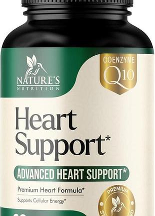 Добавка премиум-класса для поддержки здоровья сердца nature's nutrition health support 60 капсул