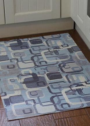Противоскользящий коврик для ванной комнаты decobella 65*100 см резина, голубой 25100