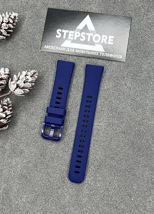 Ремінець силіконовий для huawei band 8 на класичній застібці однотонний кольоровий 3. темно-синій