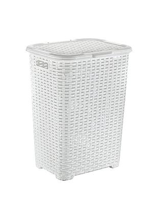 Корзина для белья ротанг с крышкой 45л dunya plastik (05006)