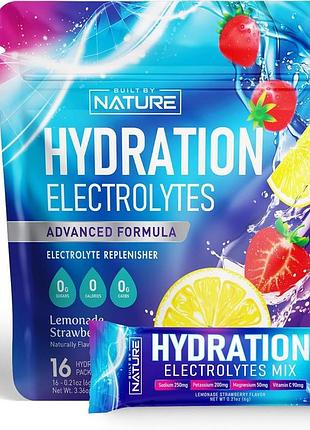 Добавка премиум-класса для гидратации, энергии и восстановления built by nature electrolytes powder packets 16 шт