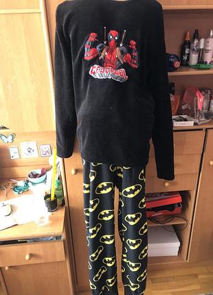 Пижама тепла, комплект, размер xl. marvel/batman.