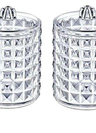 Набор двух органайзеров для хранения ватных палочек и дисков boxup diamond ft-027