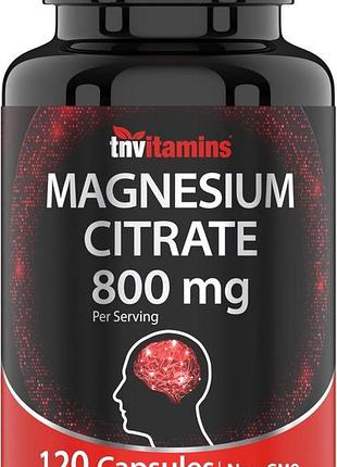 Добавка премиум-класса здоровье кишечника, мышц, нервов и суставов tnvitamins magnesium citrate 800 mg 120 капсул