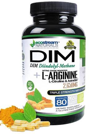 Домішка преміумкласу покращує кровообіг ecostream naturals dim plus l-arginine 80 капсул