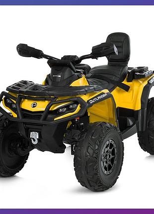 Детский электроквадроцикл на аккумуляторе bambi racer m 6080 с пультом радиоуправления для детей 3-8 лет желтый