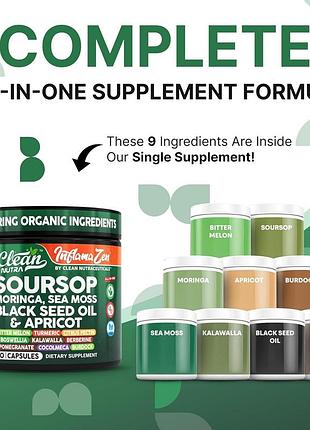 Добавка премиум-класса антиоксидантный суперфуд-фьюжн clean nutraceuticals soursop 90 капсул