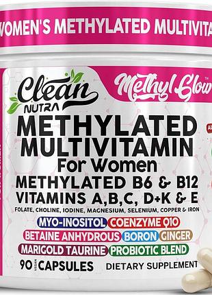 Добавка премиум-класса метилированные витамины для женщин clean nutraceuticals methylated multivitamin for women 90 капсул