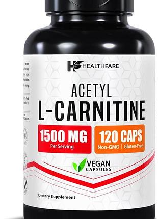 Добавка премиум-класса ацетил l-карнитин healthfare acetyl l-carnitine 1500mg 120 капсул