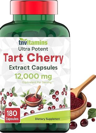 Добавка премиум-класса поддержка суставов, сна и восстановления tnvitamins tart cherry 12,000 mg 180 капсул