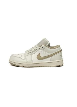 Nike air jordan retro 1 sail / tan кроссовки