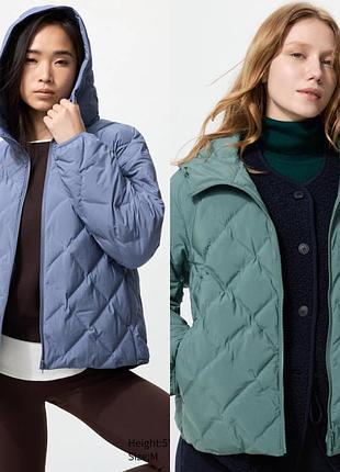 Куртка  стьобана uniqlo puffertech з капюшоном