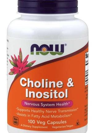 Вітаміни now choline & inositol 500 mg capsules 100 капсул (4384301189)