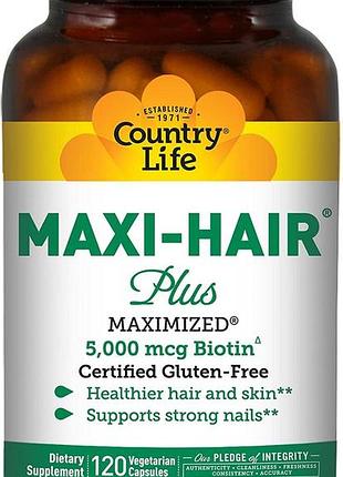Витамины country life maxi-hair 120 капсул (4384302778)