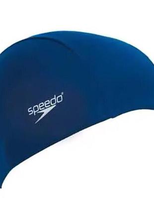 Легка унісекс шапочка для плавання speedo polyester cap темно-синя
