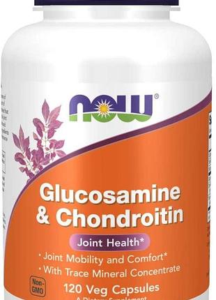 Хондропротектор now foods glucosamine chondroitin with trace mineral concentrate 120 капсул (4384303823)