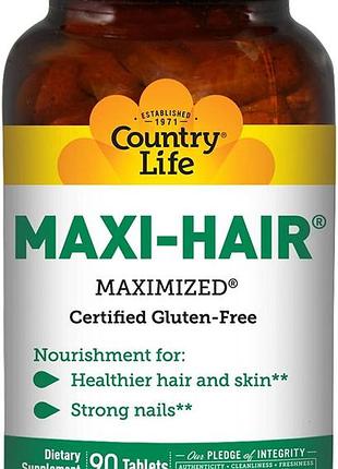 Витамины country life maxi-hair 90 таблеток (4384302779)