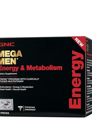 Витамины gnc mega men energy & metabolism vitapak 30 пакетов (4384303294)