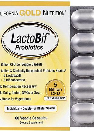 Специальный продукт california gold lactobif probiotics 5 billion cfu 60 капсул (4384303666)
