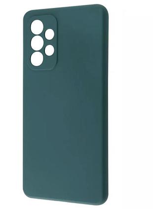 Чехол fiji style для samsung galaxy a32 5g (a326) силикон бампер с защитой блока камер темно-зеленый