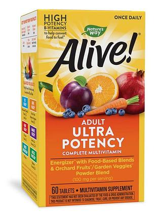Nature's way alive adult ultra potency complete multivitamin 60 таблеток (4384304166)