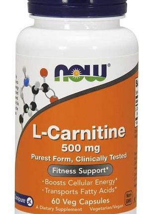 Жиросжигатель now l-carnitine 60 капсул (4384300818)
