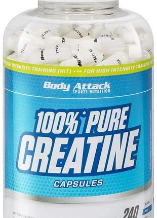 Креатин body attack 100% pure creatine 240 капсул (4384303679)