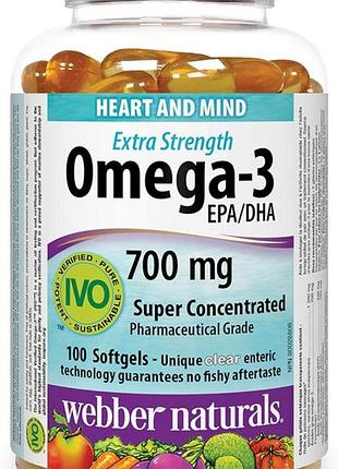 Спеціальний продукт webber naturals extra strengh omega-3 700 mg 100 капсул (4384303450)
