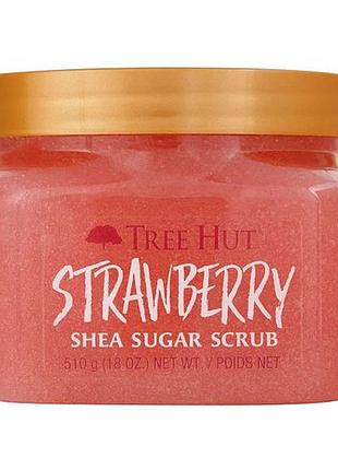 Сахарный скраб для тела tree hut strawberry sugar scrub, 510 г