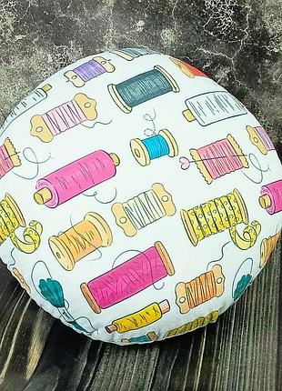 Портновская подушечка для вто needle craft круглая с швейным рисунком