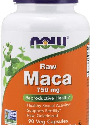 Бустер тестостерону now raw maca 750 mg 90 капсул (4384303530)