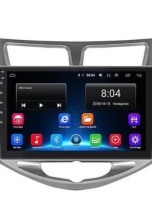 Штатная магнитола lesko для hyundai accent iv 2010-2017 экран 10" 2/32gb wi-fi gps base хюндаи акцент
