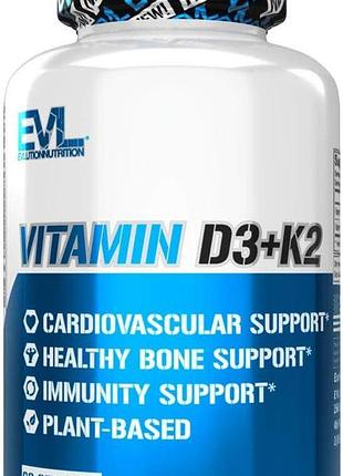 Витамин d3 + k2 evlution nutrition vitamin d3 + k2 60 капсул